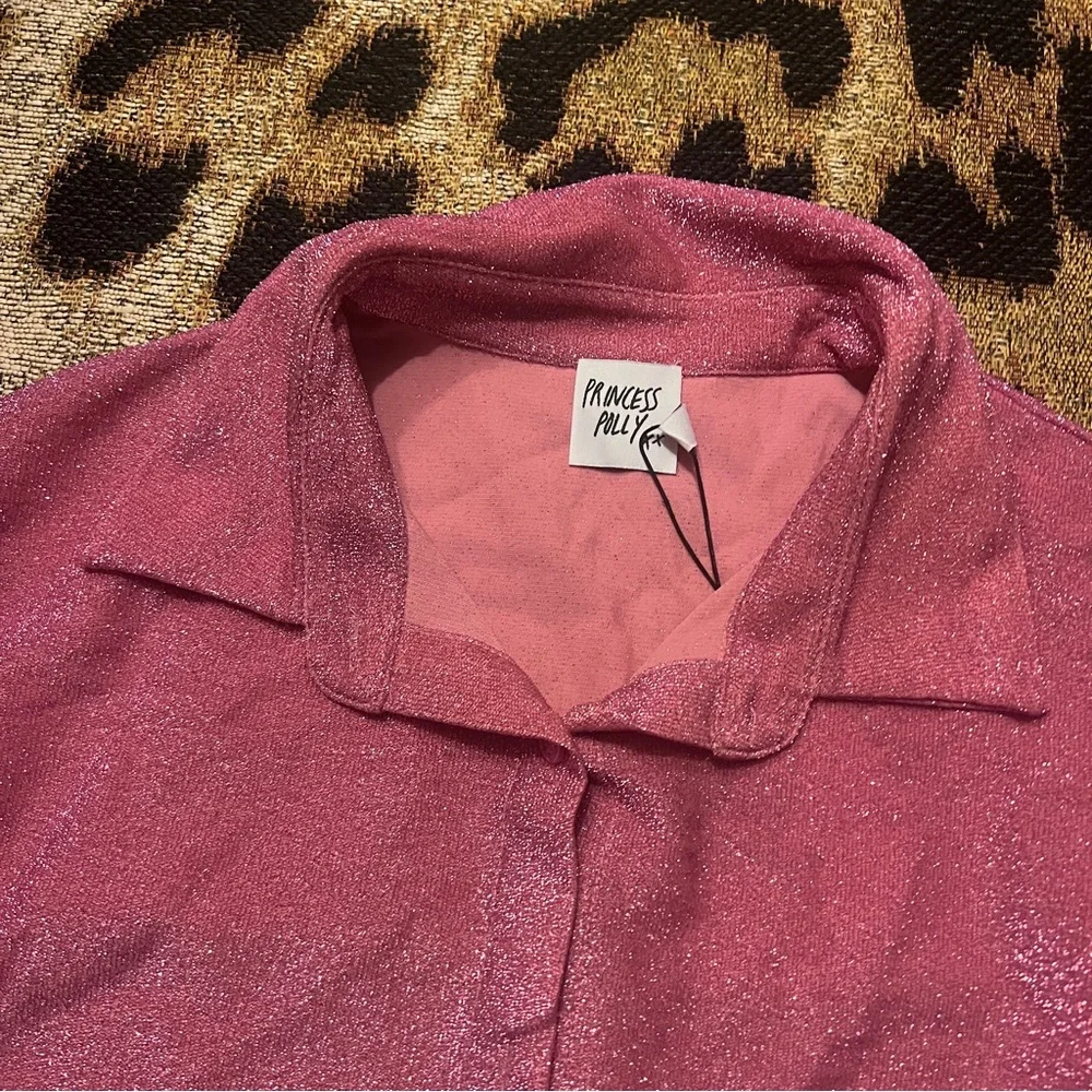NWT Princess Polly Pink Shimmer Shirt Dress - Picture 10 of 12